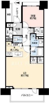 晴海フラッグ PARK-C-409 間取り図