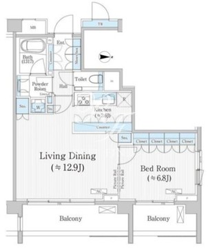 バウスステージ広尾 214 間取り図