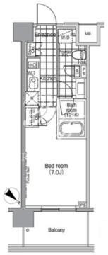 パークハビオ赤坂 1003 間取り図