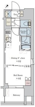 ブリリアイスト大井町 904 間取り図