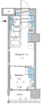 ルフォンプログレ品川戸越 902 間取り図