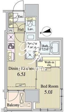 パークナードフィット新富町 1102 間取り図