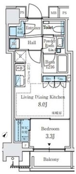 パークホームズ西小山 408 間取り図