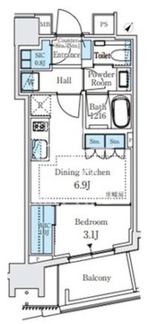 パークホームズ西小山 202 間取り図