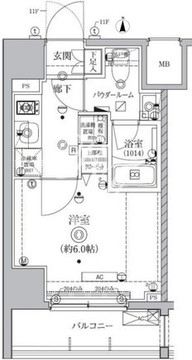 クオリタス南大井 405 間取り図