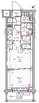 ザ・プレミアムキューブG東中野 409 間取り図