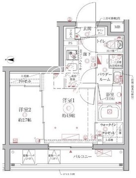 クレイシア西馬込 407 間取り図