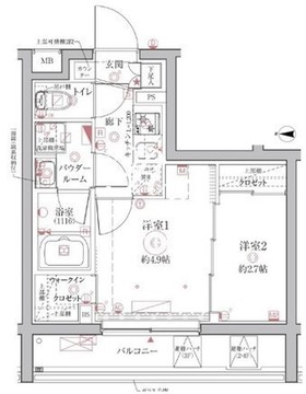 クレイシア西馬込 408 間取り図