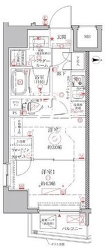 クレイシアIDZ上野 403 間取り図