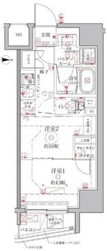 クレイシアIDZ上野 304 間取り図