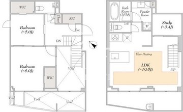 ルミークスイート恵比寿 101 間取り図