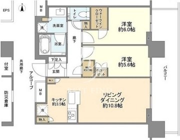 プラウドタワー目黒MARC 1409 間取り図