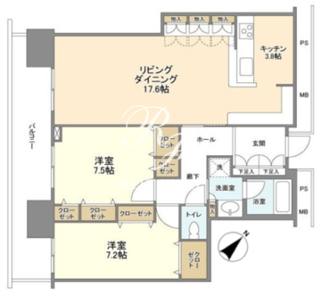 リガーレ日本橋人形町 1607 間取り図