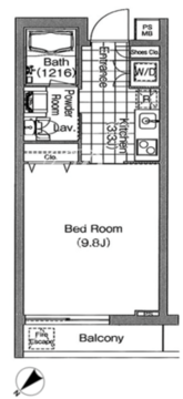 コンフォリア早稲田 218 間取り図