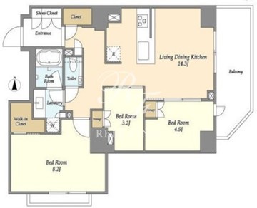 オーキッドレジデンス渋谷富ヶ谷 1106 間取り図