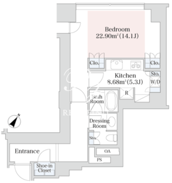 プラティーヌ西新宿 1209 間取り図