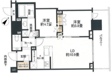 ブランズタワー豊洲 3819 間取り図