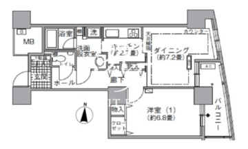 アクティ汐留 1202 間取り図