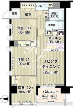 ガーデニエール砧レジデンス 319 間取り図