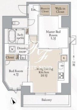 クロスレジデンス高田馬場 1106 間取り図