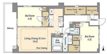 ドゥーエ町屋 601 間取り図