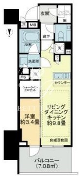プラウド五反田 302 間取り図