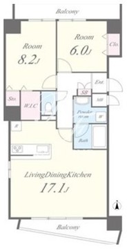 クリア岩本町 603 間取り図