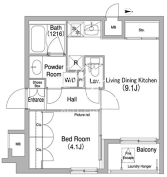 コンフォリア目黒長者丸 222 間取り図