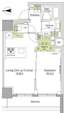 ザ・パークハビオ三軒茶屋 207 間取り図