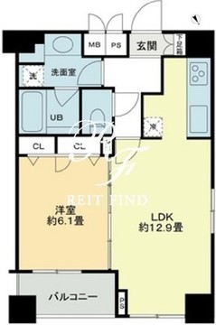 クロスレジデンス蒲田 1103 間取り図