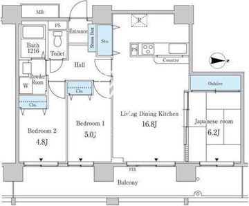 セルリアンホームズ勝どき 702 間取り図