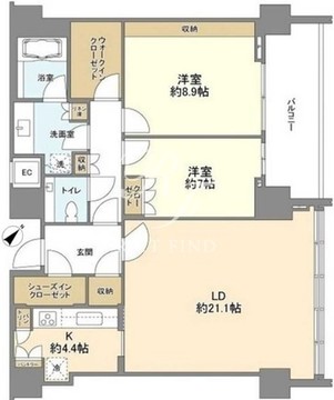 ザ六本木東京クラブレジデンス 3807 間取り図