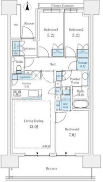 晴海フラッグ PARK-C-1403 間取り図