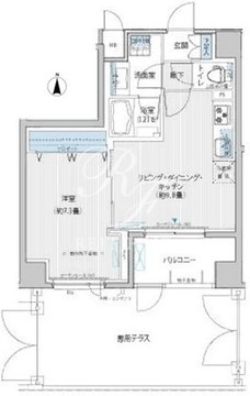 アンソレイエ飯田橋 104 間取り図