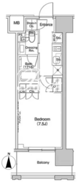 ザ・パークハビオ上北沢 205 間取り図
