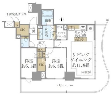 ブリリアタワー池袋ウエスト 1806 間取り図