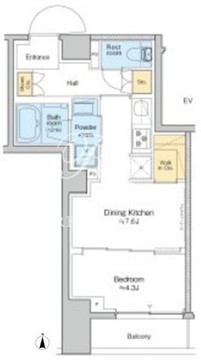 プラウドフラット西日暮里ディアージュ 101 間取り図