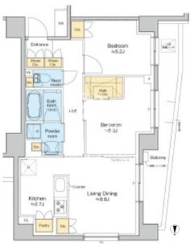 プラウドフラット西日暮里ディアージュ 203 間取り図