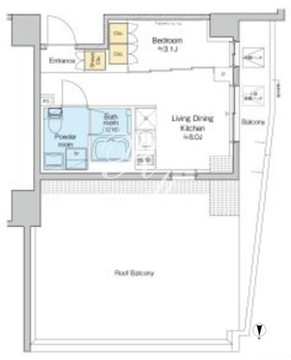 プラウドフラット西日暮里ディアージュ 303 間取り図