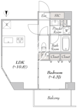 ルミーク本町ウェスト 301 間取り図