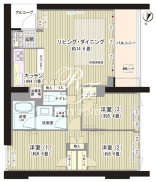 ガーデニエール砧ウエスト 324 間取り図