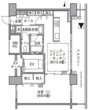 東雲キャナルコートCODAN 17-1308 間取り図