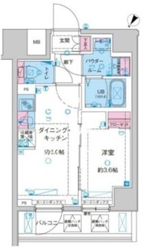 ジェノヴィア鐘ヶ淵 413 間取り図