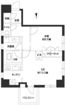 パークキューブ銀座イースト 1001 間取り図