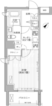 バウヒニア赤坂 201 間取り図