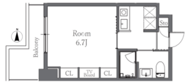 Totsu Residence Shiba 706 間取り図