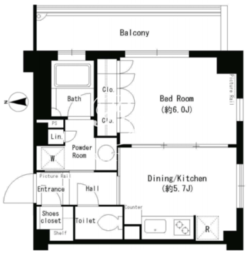パークアクシス目黒本町 212 間取り図