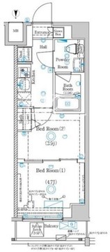 ガリシア目黒大岡山 305 間取り図