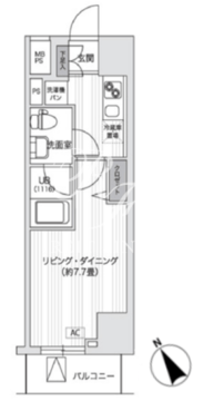 プライマル五反田 403 間取り図