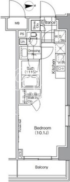 ザ・パークハビオ高円寺 206 間取り図